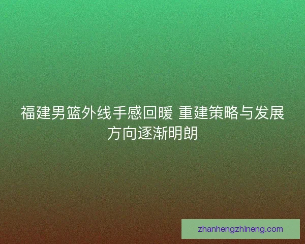 福建男篮外线手感回暖 重建策略与发展方向逐渐明朗